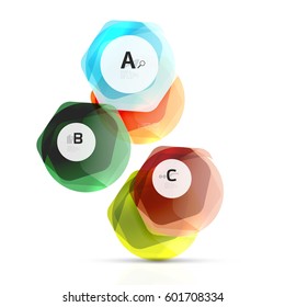 Geometrical hexagon aqua elements. Vector template background for print workflow layout, diagram, number options or web design banner