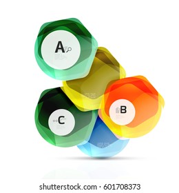 Geometrical hexagon aqua elements. Vector template background for print workflow layout, diagram, number options or web design banner