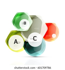 Geometrical hexagon aqua elements. Vector template background for print workflow layout, diagram, number options or web design banner