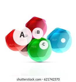 Geometrical hexagon aqua elements. Vector template background for print workflow layout, diagram, number options or web design banner