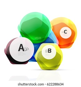 Geometrical hexagon aqua elements. Vector template background for print workflow layout, diagram, number options or web design banner