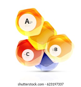 Geometrical hexagon aqua elements. Vector template background for print workflow layout, diagram, number options or web design banner