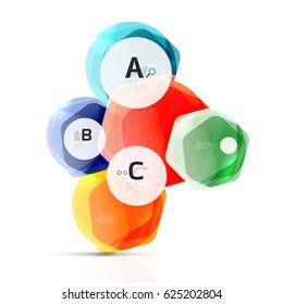 Geometrical hexagon aqua elements. Vector template background for print workflow layout, diagram, number options or web design banner
