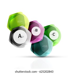 Geometrical hexagon aqua elements. Vector template background for print workflow layout, diagram, number options or web design banner