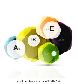 Geometrical hexagon aqua elements. Vector template background for print workflow layout, diagram, number options or web design banner