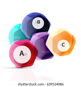 Geometrical hexagon aqua elements. Vector template background for print workflow layout, diagram, number options or web design banner