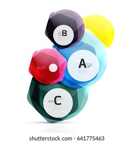Geometrical hexagon aqua elements. Vector template background for print workflow layout, diagram, number options or web design banner