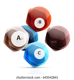 Geometrical hexagon aqua elements. Vector template background for print workflow layout, diagram, number options or web design banner