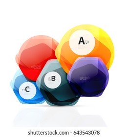 Geometrical hexagon aqua elements. Vector template background for print workflow layout, diagram, number options or web design banner