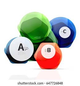 Geometrical hexagon aqua elements. Vector template background for print workflow layout, diagram, number options or web design banner