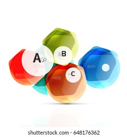 Geometrical hexagon aqua elements. Vector template background for print workflow layout, diagram, number options or web design banner
