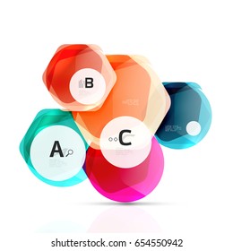 Geometrical hexagon aqua elements. Vector template background for print workflow layout, diagram, number options or web design banner