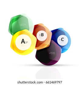 Geometrical hexagon aqua elements. Vector template background for print workflow layout, diagram, number options or web design banner