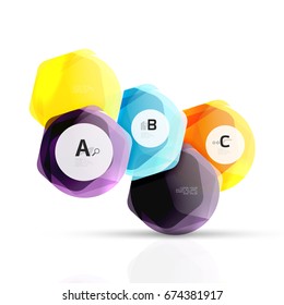 Geometrical hexagon aqua elements. Vector template background for print workflow layout, diagram, number options or web design banner