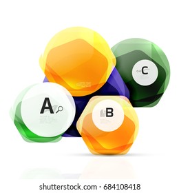 Geometrical hexagon aqua elements. Vector template background for print workflow layout, diagram, number options or web design banner