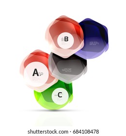 Geometrical hexagon aqua elements. Vector template background for print workflow layout, diagram, number options or web design banner
