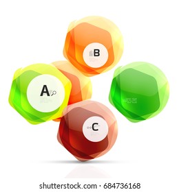 Geometrical hexagon aqua elements. Vector template background for print workflow layout, diagram, number options or web design banner