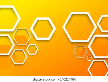 Geometrical hexagon background template. Vector illustration