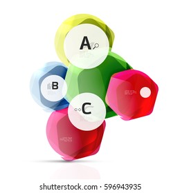 Geometrical hexagon elements. Vector template background for print workflow layout, diagram, number options or web design banner