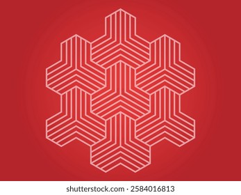 Geometrical hexagon line icon for pattern repeatable and seamless.