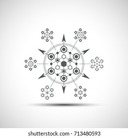 Geometrical hexagonal element. Sacred mysterious sign.