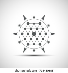 Geometrical hexagonal element. Technology and science sign.