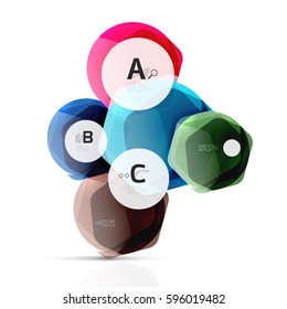 Geometrical hexagons abstract background, glossy shiny square style