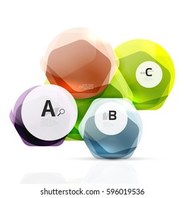 Geometrical hexagons abstract background, glossy shiny square style