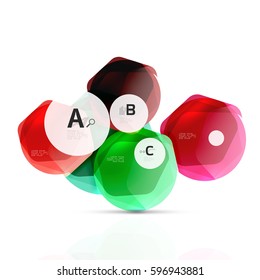 Antecedentes abstractos de hexágonos geométricos, brillante estilo cuadrado