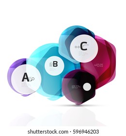 Geometrical hexagons abstract background, glossy shiny square style