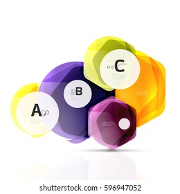 Geometrical hexagons abstract background, glossy shiny square style
