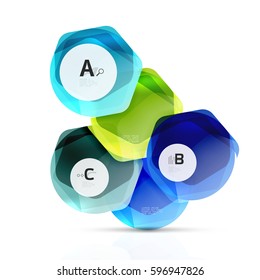 Antecedentes abstractos de hexágonos geométricos, brillante estilo cuadrado