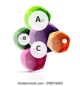 Geometrical hexagons abstract background, glossy shiny square style