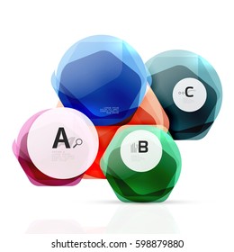 Geometrical hexagons abstract background, glossy shiny square style