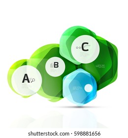 Geometrical hexagons abstract background, glossy shiny square style