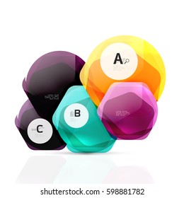 Antecedentes abstractos de hexágonos geométricos, brillante estilo cuadrado