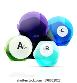 Geometrical hexagons abstract background, glossy shiny square style