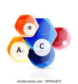 Geometrical hexagons abstract background, glossy shiny square style