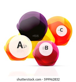 Geometrical hexagons abstract background, glossy shiny square style