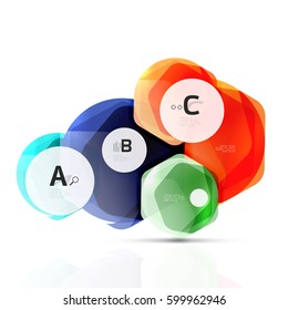Geometrical hexagons abstract background, glossy shiny square style