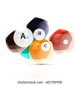 Geometrical hexagons abstract background, glossy shiny square style