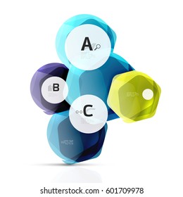 Geometrical hexagons abstract background, glossy shiny square style