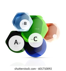 Antecedentes abstractos de hexágonos geométricos, brillante estilo cuadrado