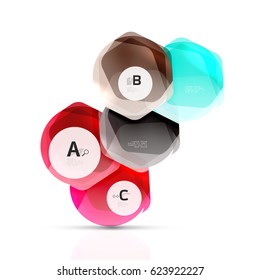 Geometrical hexagons abstract background, glossy shiny square style