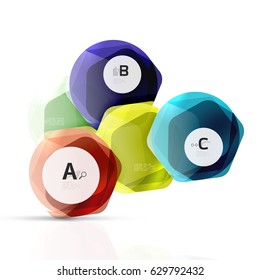Geometrical hexagons abstract background, glossy shiny square style