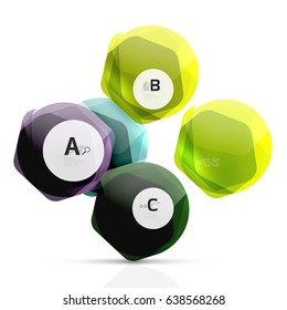 Antecedentes abstractos de hexágonos geométricos, brillante estilo cuadrado