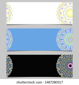 Geometrical horizontal gravel mandala banner background set - colorful vector design elements