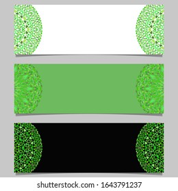 Geometrical horizontal gravel mandala banner template set - colorful vector graphic designs