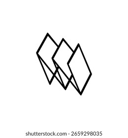 Icono geométrico Ilustración de logotipo plano negro mínimo Forma de triángulo de diseño de arte simple creativo