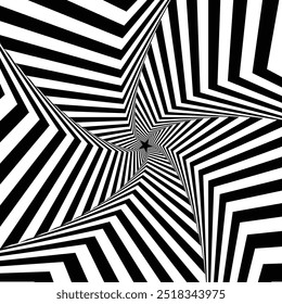 Geometrical illusion art of stars